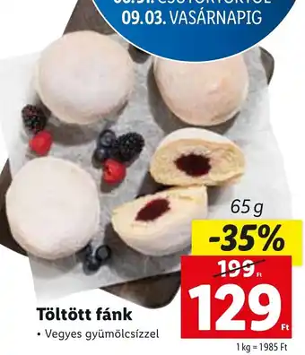 Lidl Töltött fánk 65 g ajánlat
