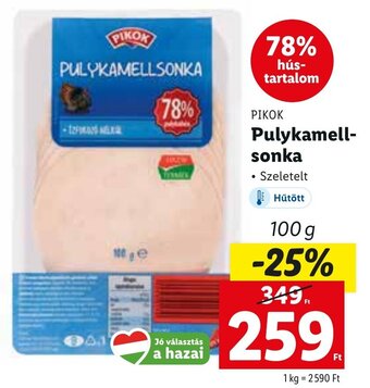 Lidl PIKOK Pulykamell- sonka 100 g ajánlat