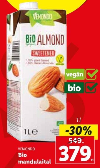 Lidl VEMONDO Bio mandulaital 1 l ajánlat