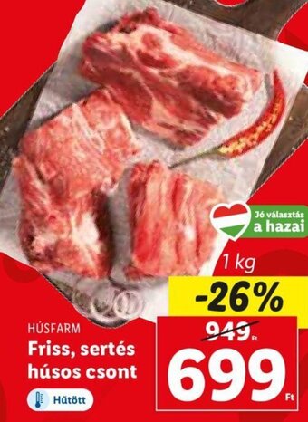 Lidl HÚSFARM Friss, sertés húsos csont 1 kg ajánlat