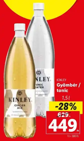 Lidl KINLEY Gyömbér / tonic 1,5 l ajánlat