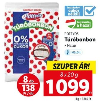 Lidl PÖTTYÖS Túróbonbon 8 x 20 g ajánlat