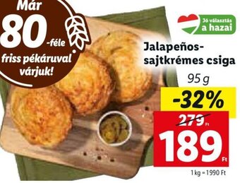 Lidl Jalapeños-sajtkrémes csiga 95 g ajánlat