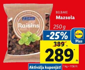 Lidl BELBAKE Mazsola 250 g ajánlat