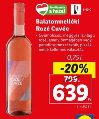Lidl Balatonmelléki Rozé Cuvée 0,75 l ajánlat