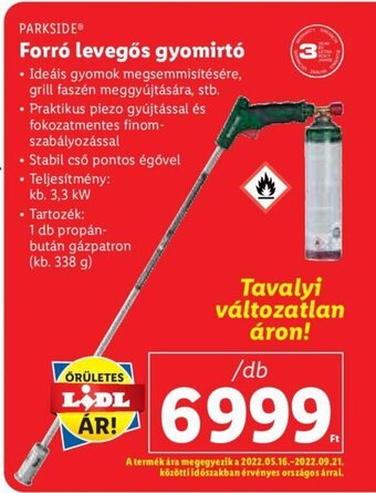 Lidl PARKSIDE Forró levegős gyomirtó 1 db ajánlat