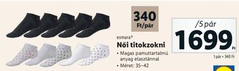 Lidl esmara Női titokzokni 5 pár ajánlat