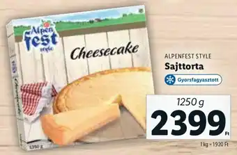 Lidl ALPENFEST STYLE Sajttorta 1250 g ajánlat