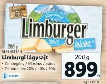 Lidl ALPENSTERN Limburgi lágysajt 200 g ajánlat