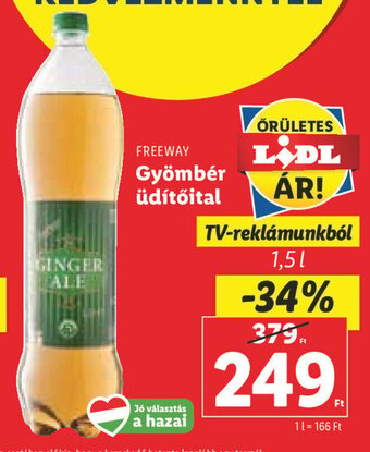 Lidl FREEWAY Gyömbér üdítőital 1,5 l ajánlat
