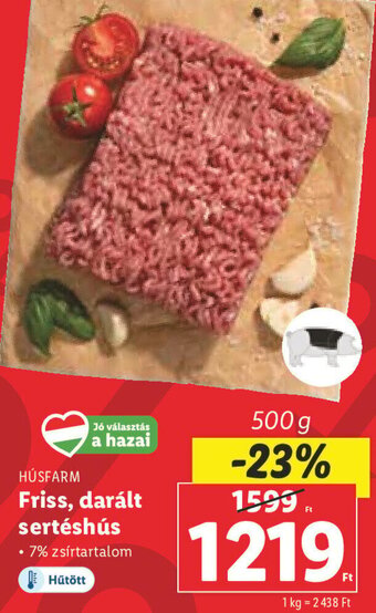 Lidl HÚSFARM Friss, darált sertéshús 500 g ajánlat
