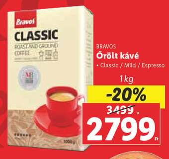 Lidl BRAVOS Őrölt kávé 1 kg ajánlat
