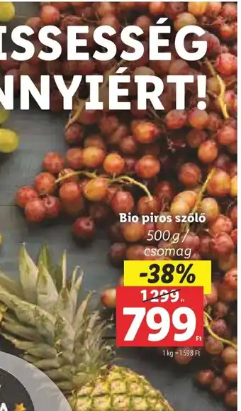 Lidl Bio piros szőlő 500 g ajánlat