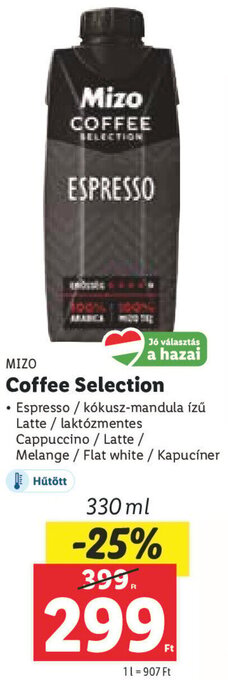 Lidl MIZO Coffee Selection 330 ml ajánlat