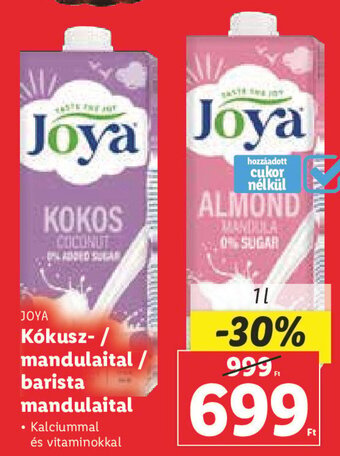 Lidl JOYA Kókusz-/ mandulaital/ barista mandulaital 1 l ajánlat