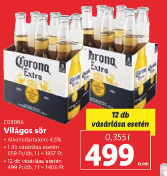 Lidl CORONA Világos sör 0,355 l ajánlat