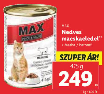Lidl MAX Nedves macskaeledel 415 g ajánlat