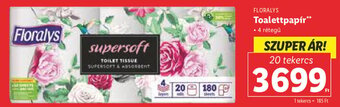 Lidl FLORALYS Toalettpapír 20 tekercs ajánlat
