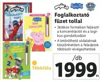 Lidl Foglalkoztató füzet tollal 1 db ajánlat