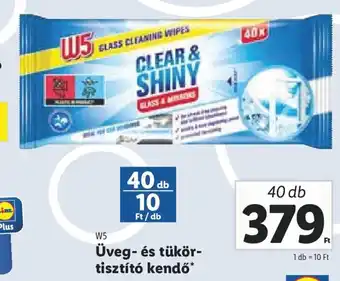 Lidl W5 Üveg- és tükör- tisztító kendő 40 db ajánlat