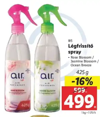 Lidl W5 Légfrissítő spray 425 g ajánlat