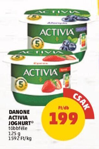 PENNY DANONE ACTIVIA JOGHURT 125 g ajánlat