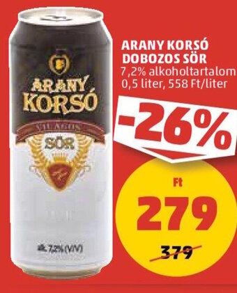 PENNY ARANY KORSÓ DOBOZOS SÖR 0,5 l ajánlat