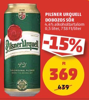 PILSNER URQUELL DOBOZOS SÖR 0,5 l