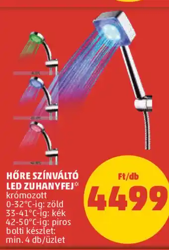 PENNY HŐRE SZÍNVÁLTÓ LED ZUHANYFEJ 1 db ajánlat