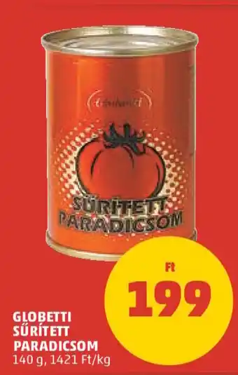GLOBETTI SŰRÍTETT PARADICSOM 140 g