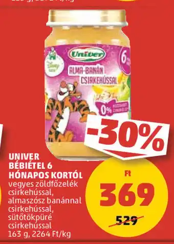 PENNY UNIVER BÉBIÉTEL 6 HÓNAPOS KORTÓL 163 g ajánlat