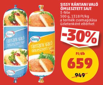 PENNY SISSY RÁNTANI VALÓ ÖMLESZTETT SAJT 500 g ajánlat