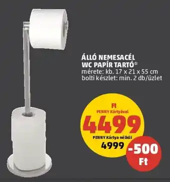 ÁLLÓ NEMESACÉL WC PAPÍR TARTÓ 1 db