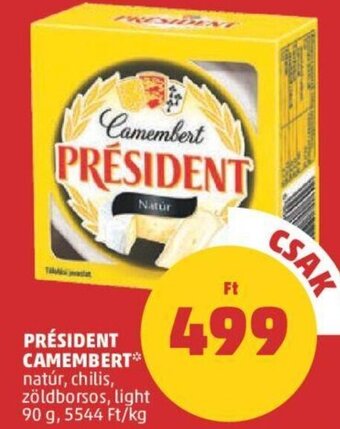 PENNY PRÉSIDENT CAMEMBERT 90 g ajánlat