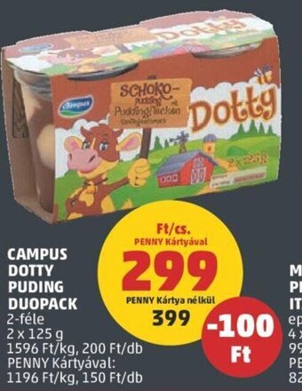 PENNY CAMPUS DOTTY PUDING DUOPACK 2 x 125 g ajánlat