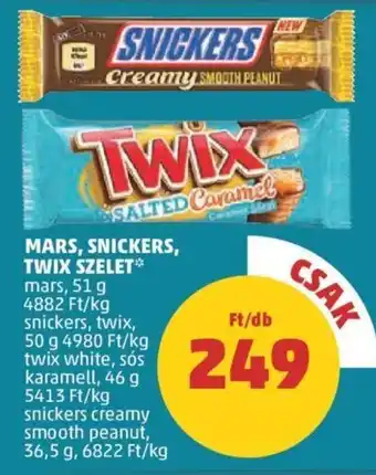 PENNY MARS, SNICKERS, TWIX SZELET 51 - 36,5 g ajánlat