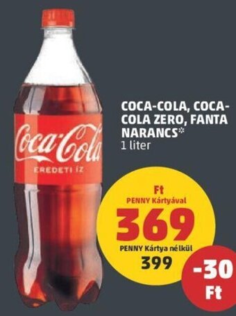PENNY COCA-COLA, COCA-COLA ZERO, FANTA NARANCS 1 l ajánlat