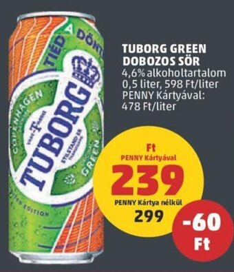 PENNY TUBORG GREEN DOBOZOS SÖR 0,5 l ajánlat