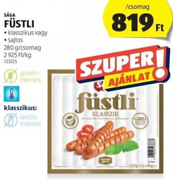 ALDI SÁGA FÜSTLI 280 g ajánlat