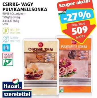 ALDI CSIRKE- VAGY PULYKAMELLSONKA 150 g ajánlat