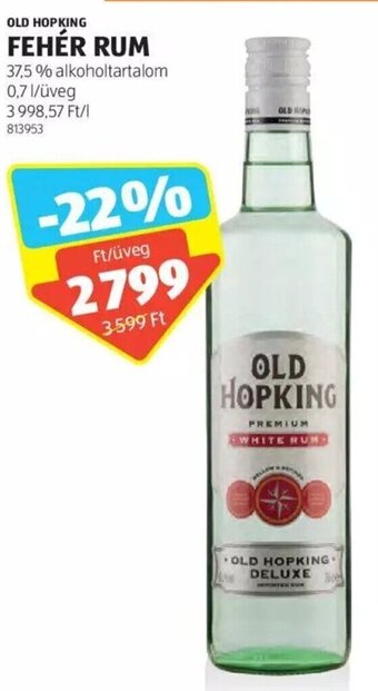 ALDI OLD HOPKING FEHÉR RUM 0,7 l ajánlat