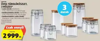 ALDI CROFTON ÜVEG TÁROLÓKÉSZLET, 3 részes ajánlat