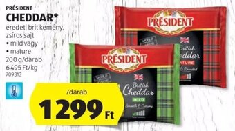 ALDI PRÉSIDENT CHEDDAR 200 g ajánlat