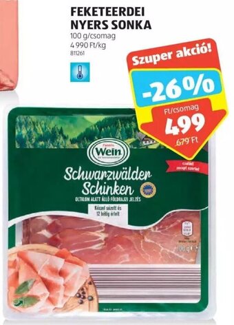 ALDI FEKETEERDEI NYERS SONKA 100 g ajánlat