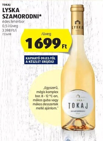 ALDI TOKAJ LYSKA SZAMORODNI 0,5 l ajánlat
