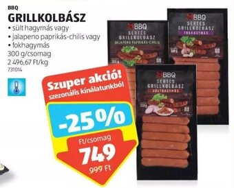 ALDI BBQ GRILLKOLBÁSZ 300 g ajánlat