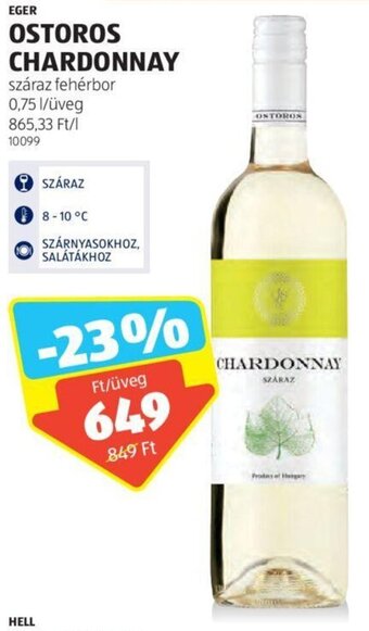 ALDI EGER OSTOROS CHARDONNAY 0,75 l ajánlat