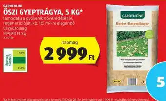 ALDI GARDENLINE ŐSZI GYEPTRÁGYA 5 kg ajánlat