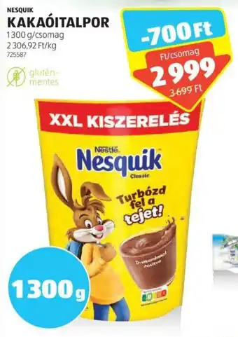 ALDI NESQUIK KAKAÓITALPOR 1300 g ajánlat
