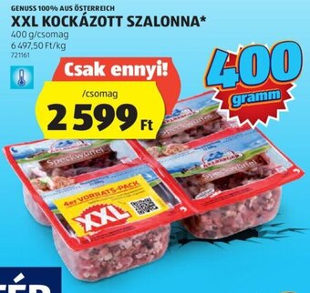 ALDI GENUSS 100% AUS ÖSTERREICH XXL KOCKÁZOTT SZALONNA 400 g ajánlat